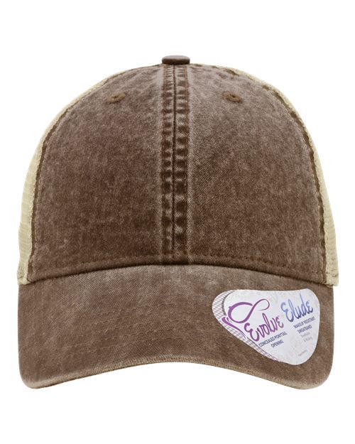 Women's Washed Mesh-Back Cap | USA Decoration