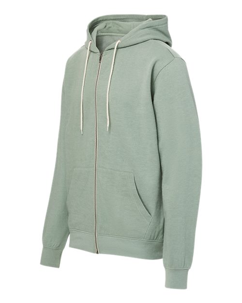Retro Heather Full-Zip Hooded Sweatshirt | USA Decoration