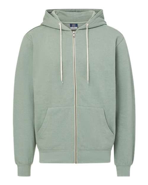 Retro Heather Full-Zip Hooded Sweatshirt | USA Decoration