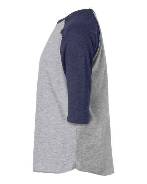 Toddler Baseball Fine Jersey Three-Quarter Sleeve Tee | USA Decoration