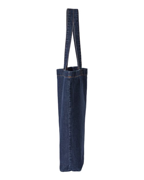 Cotton Denim Gusseted Tote Bag | USA Decoration