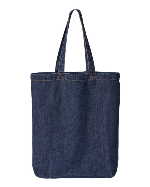 Cotton Denim Gusseted Tote Bag | USA Decoration