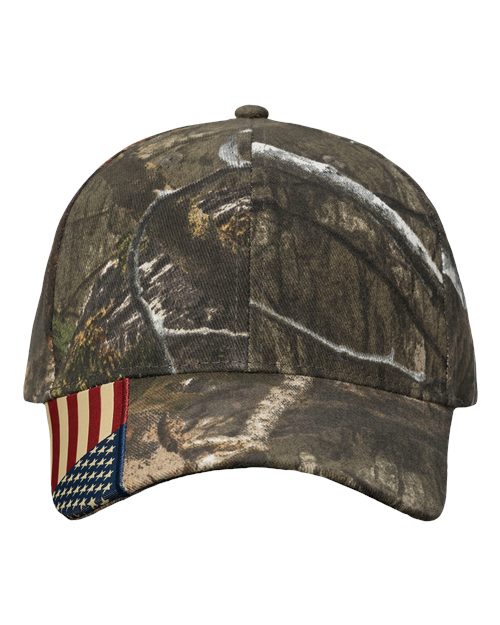 Camo Woven USA Flag Cap | USA Decoration