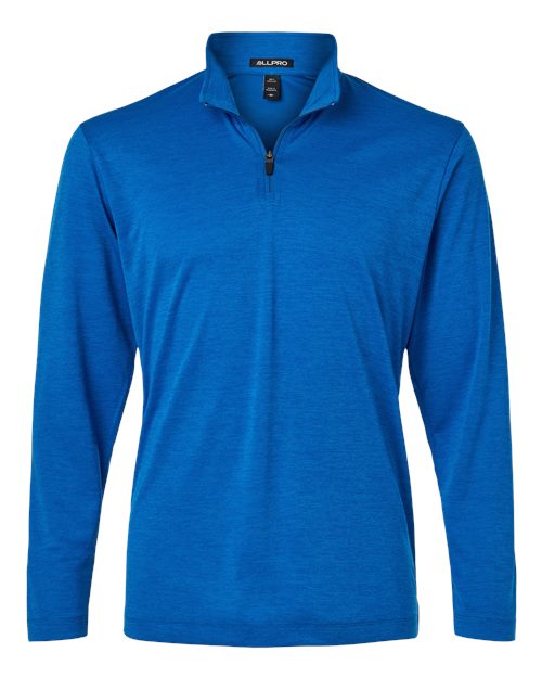 Performance Mélange Quarter-Zip Pullover | USA Decoration | Polyester Interlock | Moisture-Wicking