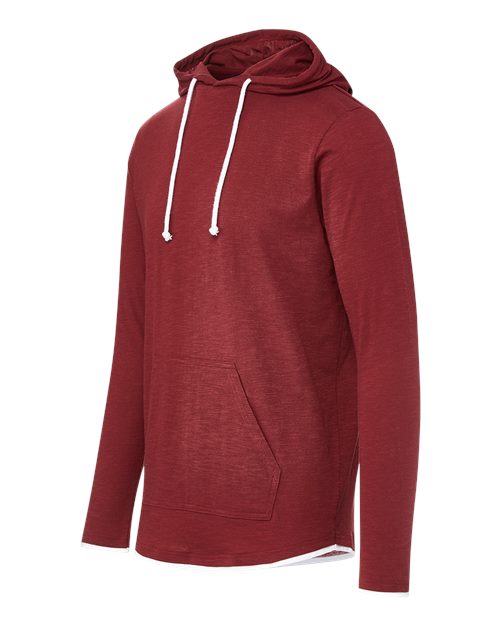 Miles Slub Hooded Long Sleeve T-Shirt | USA Decoration