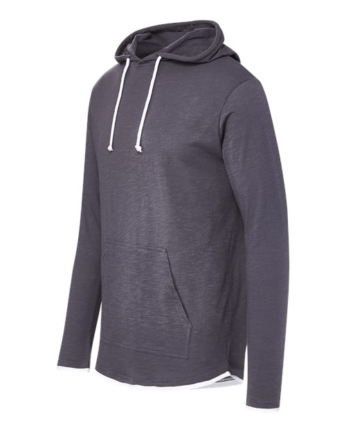 Miles Slub Hooded Long Sleeve T-Shirt | USA Decoration