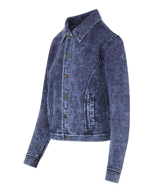 Women's Mila Acid Wash Denim Terry Jacket | USA Decoration