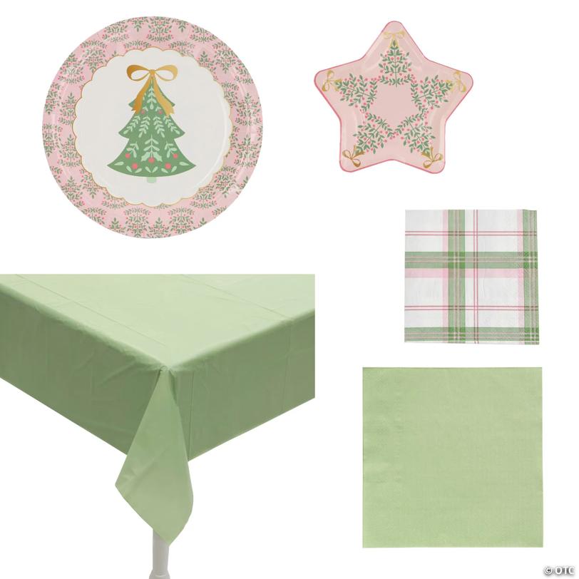 115 Pc. Once Upon a Snowfall Disposable Tableware Kit for 24 Guests | USA Decoration®