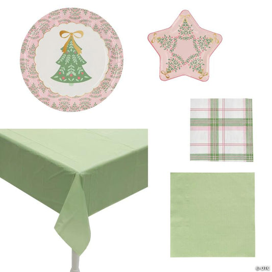 115 Pc. Once Upon a Snowfall Disposable Tableware Kit for 24 Guests | USA Decoration®