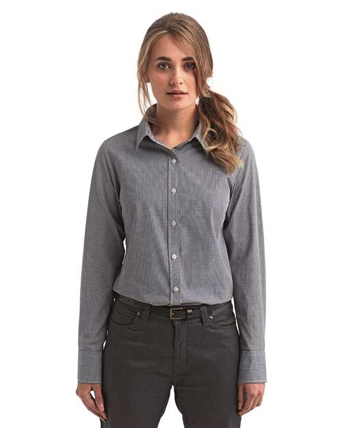 Women's Microcheck Gingham Cotton Shirt | USA Decoration