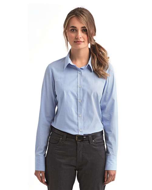 Women's Microcheck Gingham Cotton Shirt | USA Decoration