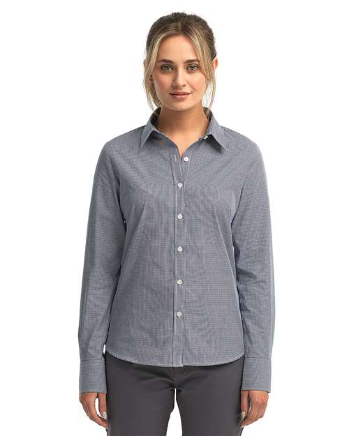 Women's Microcheck Gingham Cotton Shirt | USA Decoration