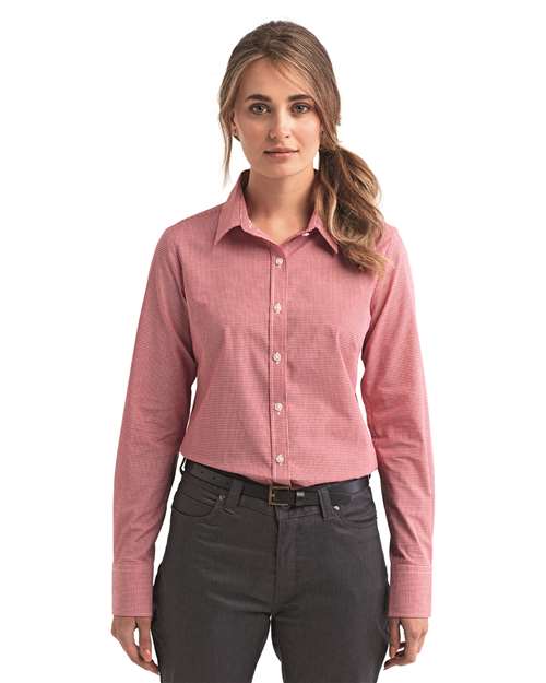 Women's Microcheck Gingham Cotton Shirt | USA Decoration