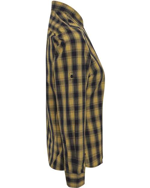 Women's Mulligan Check Long Sleeve Cotton Dress Shirt | USA Decoration
