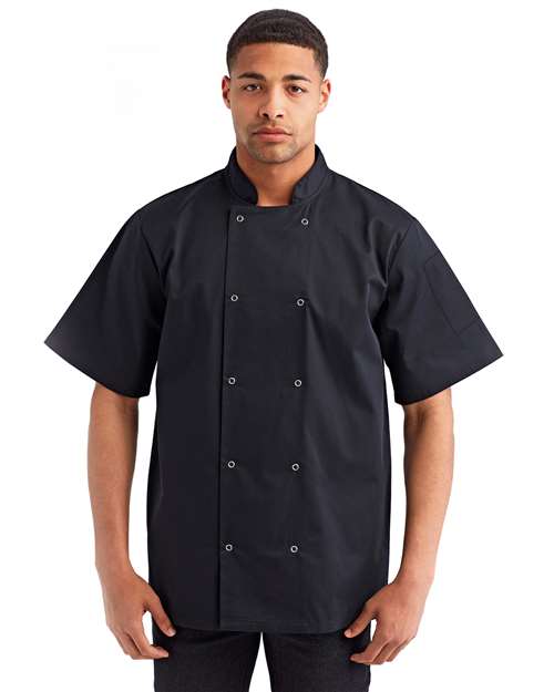 Ten Studded Front Chef Short Sleeve Coat | USA Decoration