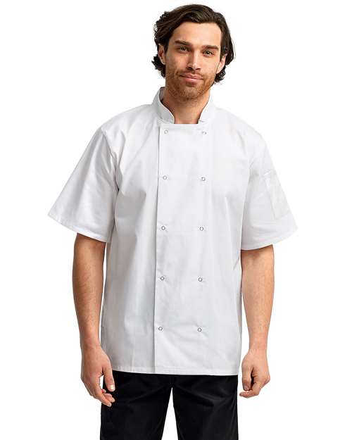 Ten Studded Front Chef Short Sleeve Coat | USA Decoration