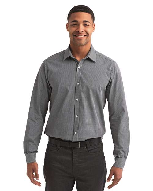 Microcheck Gingham Long-Sleeve Cotton Shirt | USA Decoration