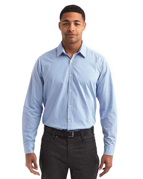 Microcheck Gingham Long-Sleeve Cotton Shirt | USA Decoration