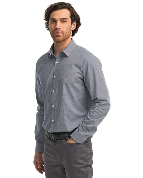 Microcheck Gingham Long-Sleeve Cotton Shirt | USA Decoration