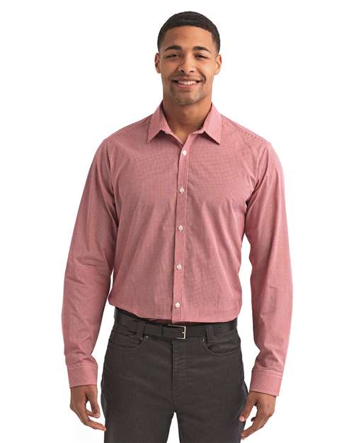 Microcheck Gingham Long-Sleeve Cotton Shirt | USA Decoration