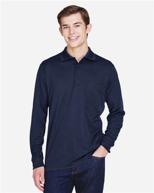 Pinnacle Performance Long Sleeve Piqué Polo with Pocket | USA Decoration