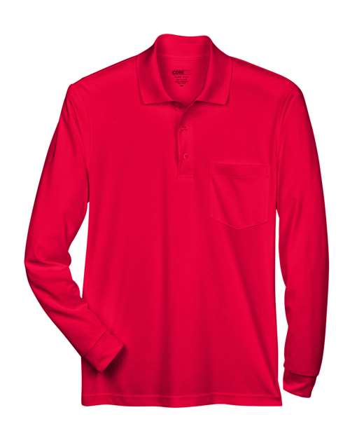 Pinnacle Performance Long Sleeve Piqué Polo with Pocket | USA Decoration