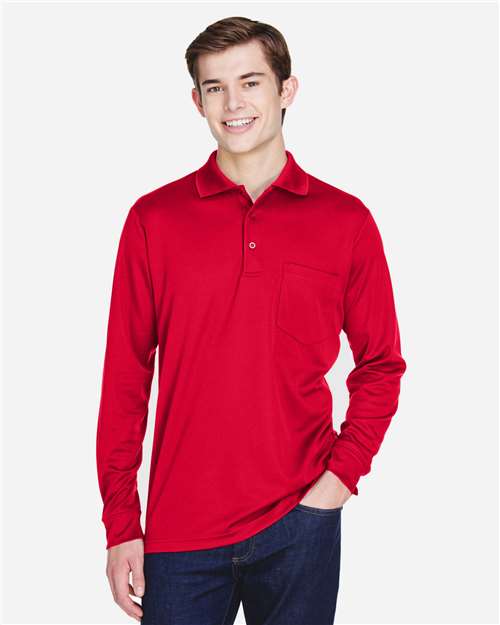 Pinnacle Performance Long Sleeve Piqué Polo with Pocket | USA Decoration