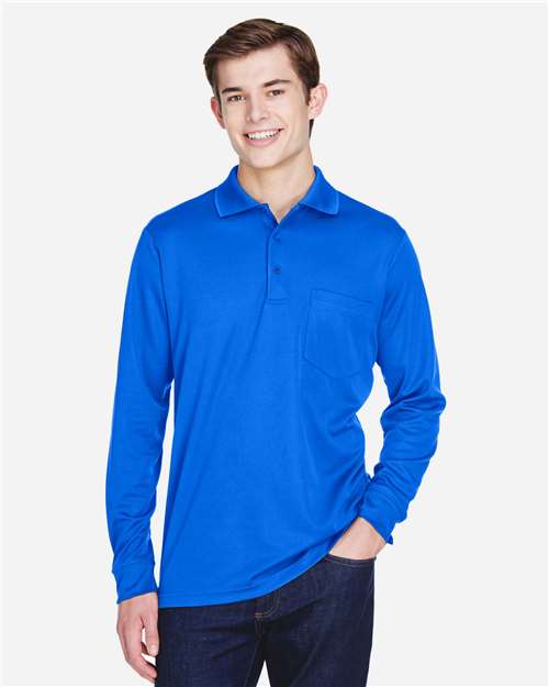 Pinnacle Performance Long Sleeve Piqué Polo with Pocket | USA Decoration