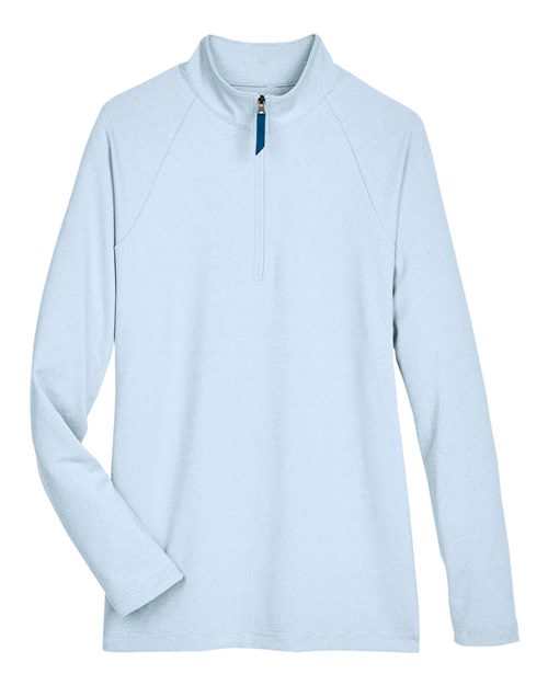 Women's CrownLux Performance® Clubhouse Micro-Stripe Quarter-Zip Pullover | USA Decoration