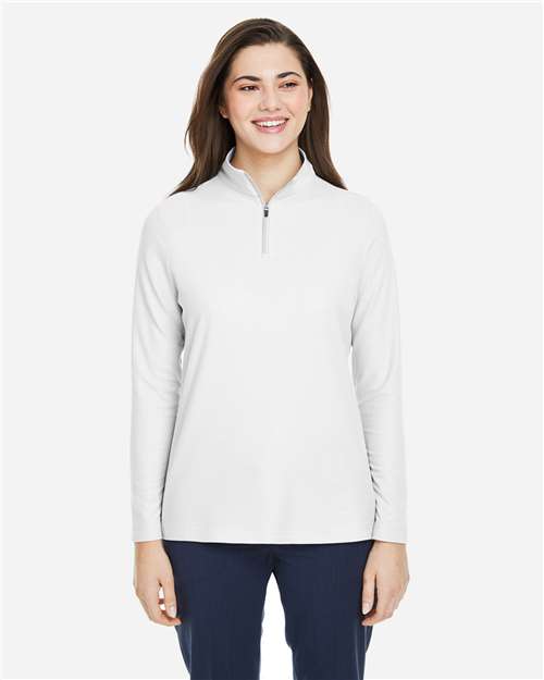 Women's Fusion ChromaSoft™ Pique Quarter-Zip Pullover | USA Decoration