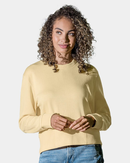 Women's Romi Cloud Fleece Crop Crewneck Sweatshirt | USA Decoration