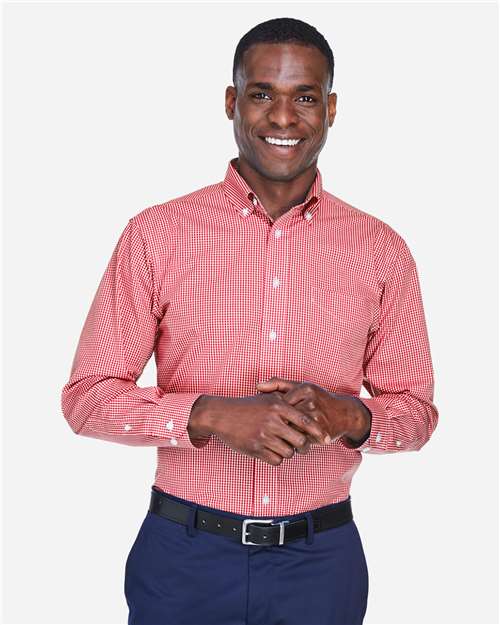 Crown Collection® Gingham Check Woven Dress Shirt | USA Decoration