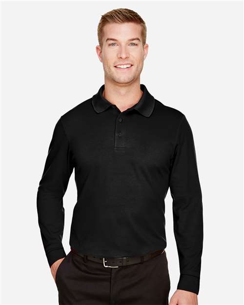 CrownLux Performance® Plaited Long Sleeve Polo | USA Decoration
