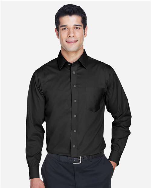 Crown Collection® Tall Solid Stretch Twill Woven Dress Shirt | USA Decoration