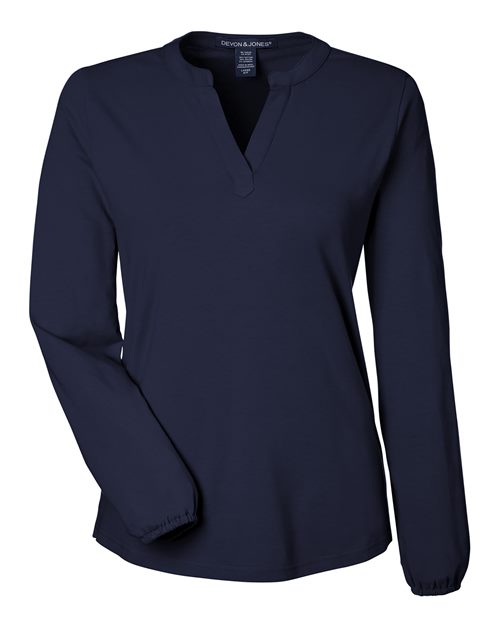 Women's Raleigh Half-Placket Knit Top | USA Decoration