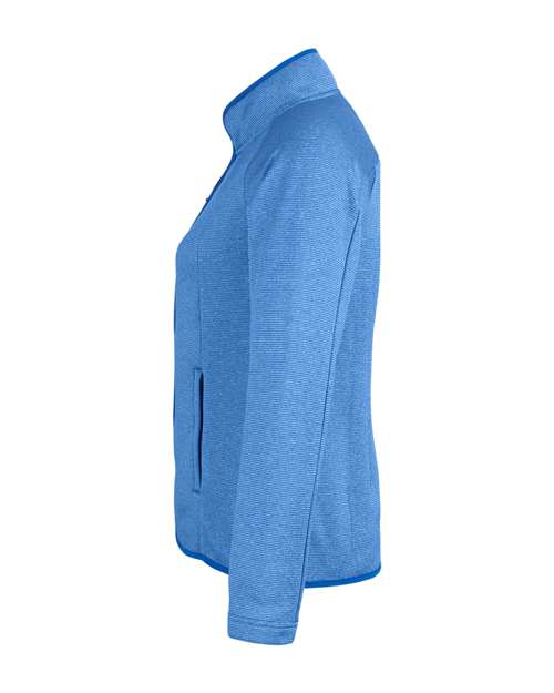 Women's Venture Heathered Stripe Full-Zip | USA Decoration