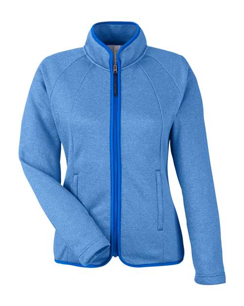 Women's Venture Heathered Stripe Full-Zip | USA Decoration