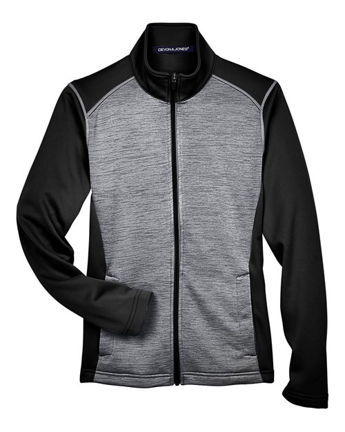 Women's Newbury Colorblock Mélange Fleece Full-Zip Jacket | USA Decoration