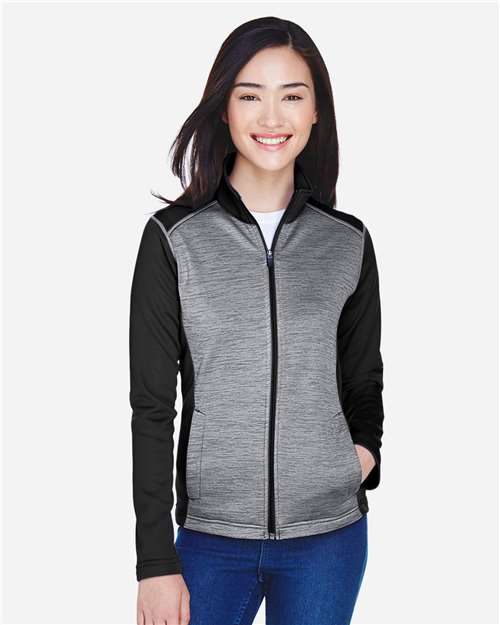 Women's Newbury Colorblock Mélange Fleece Full-Zip Jacket | USA Decoration