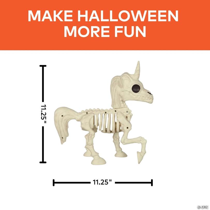 11 1/4" Posing Unicorn Skeleton Halloween Decoration