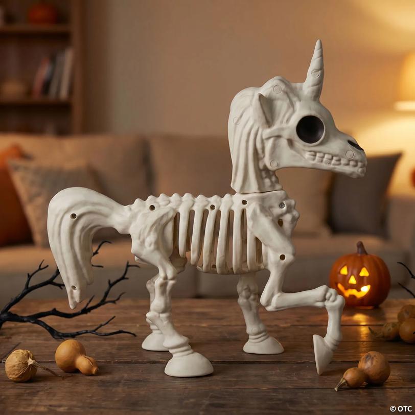 11 1/4" Posing Unicorn Skeleton Halloween Decoration