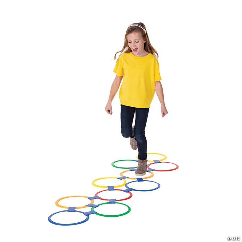 11" Bright Colors Hopscotch Rings Active & Outdoor Games Set