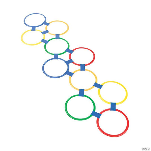 11" Bright Colors Hopscotch Rings Active & Outdoor Games Set