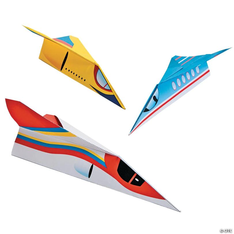 11" Classic Build-Your-Own Multicolor Paper Airplanes - 24 Pc.