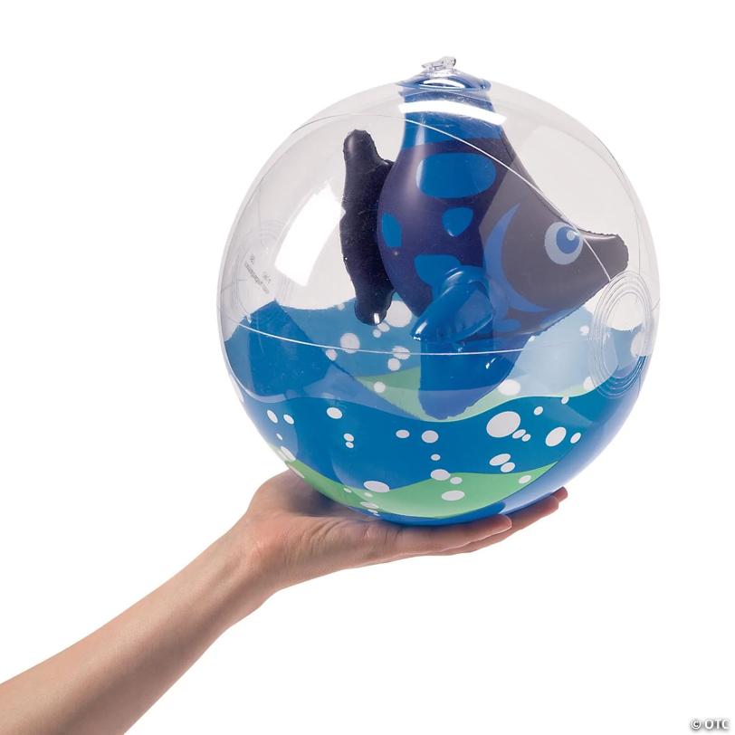 11" Inflatable Tropical Fish & Waves Medium Beach Balls - 12 Pc.