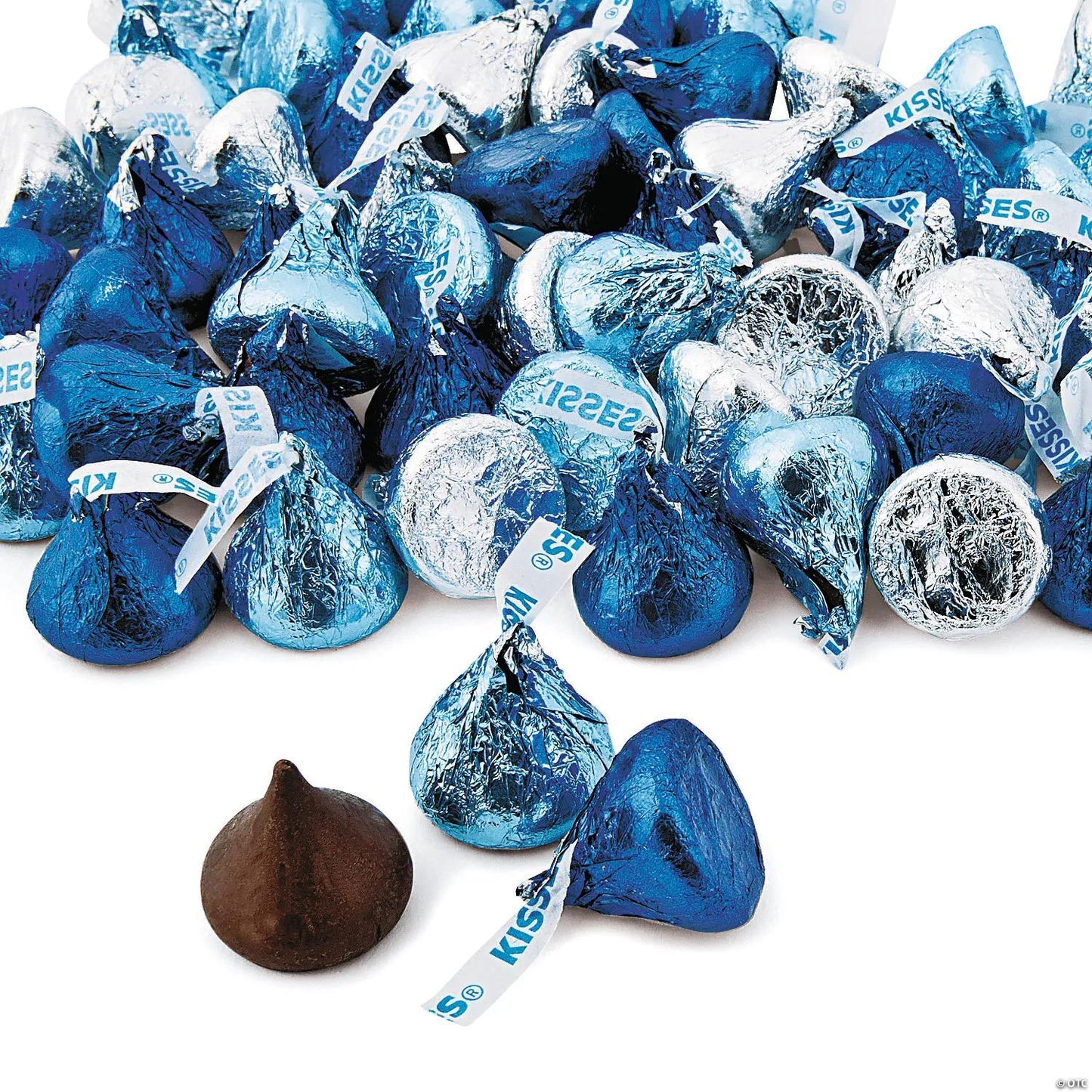 11 oz. Hershey's & Blue & Silver Kisses & Chocolate Candy - 65 Pc.