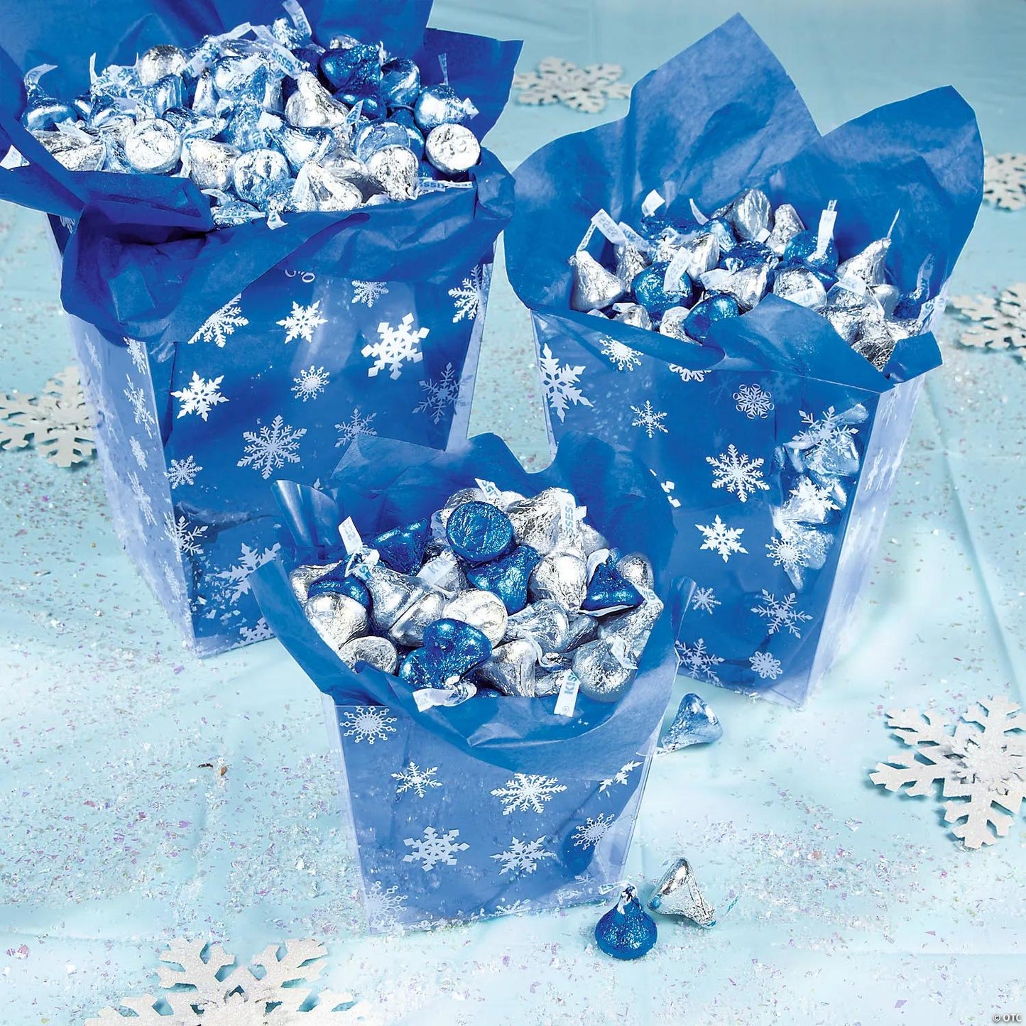 11 oz. Hershey's & Blue & Silver Kisses & Chocolate Candy - 65 Pc.