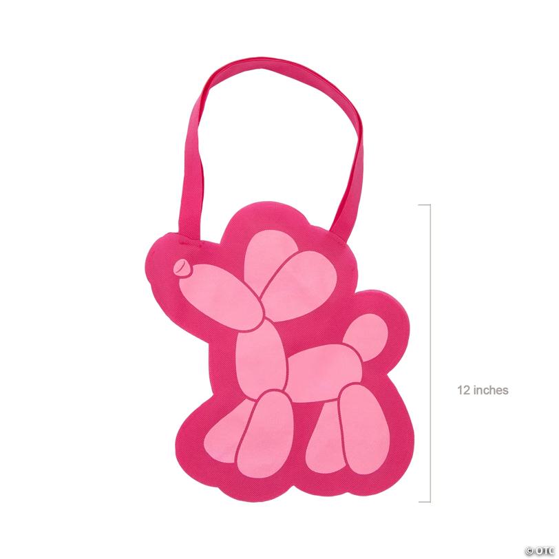 11" x 12" Medium Balloon Dog-Shaped Nonwoven Tote Bags - 12 Pc.