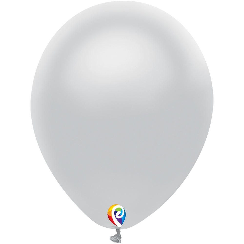 Latex Balloons Metallic Silver 12 Inch