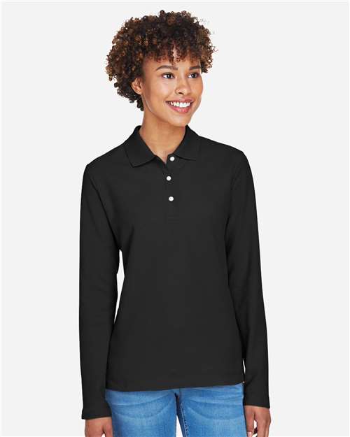 Women's Pima Piqué Long Sleeve Polo | USA Decoration